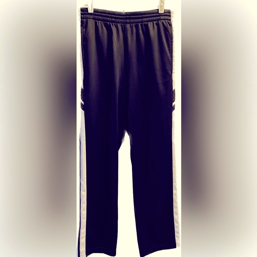 😎 Men’s TekGear Black Athletic Pants w/white stripes in excellent condit… - Picture 3 of 5